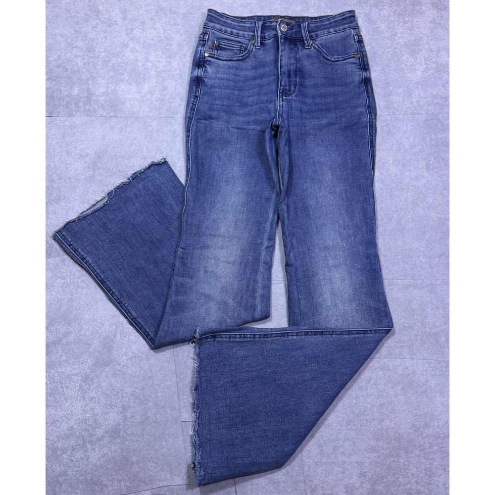 Judy Blue Jeans Womens 3/26 (26x33) Flare Slim Fit Highrise Hippie Boho USA